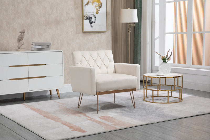 Accent Chair, leisure single sofa with Rose Golden feet