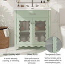30 Inches Bathroom Vanity with Tempered Glass