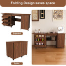 57.5" Foldable Sewing Machine Table with Storage & Casters
