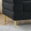 3-seater + 3-seater Combination sofa.BLACK teddy