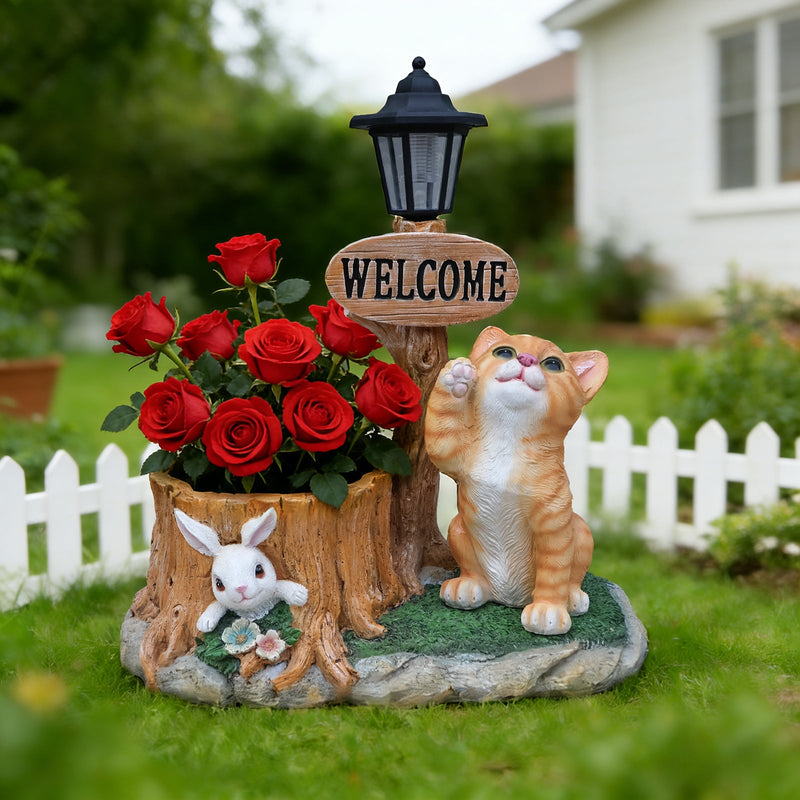 Cute Cat Planter Statue Garden Decor, photo 10 of 10