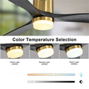 Flush Mount Ceiling Fan With 3 Solid Wood Blades Remote Control Reversible DC Motor For Living Room - Gold by Unique Piece Furniture