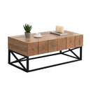 43.31" Luxury Coffee Table with Two Drawers, Industrial Coffee Table for Living Room, Bedroom & Office