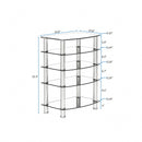 5 Tier Tempered Glass Side Table, Stainless Steel Frame End Table For Living Room, Bedroom - Black by HouseOfZazla