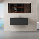 42" Floating Bathroom Vanity with Sink and Striped Storage Cabinet by HouseOfZazla