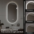 Smart Wall Mounted LED Touch Screen Mirror With Anti-Fog Function And Adjustable Lighting