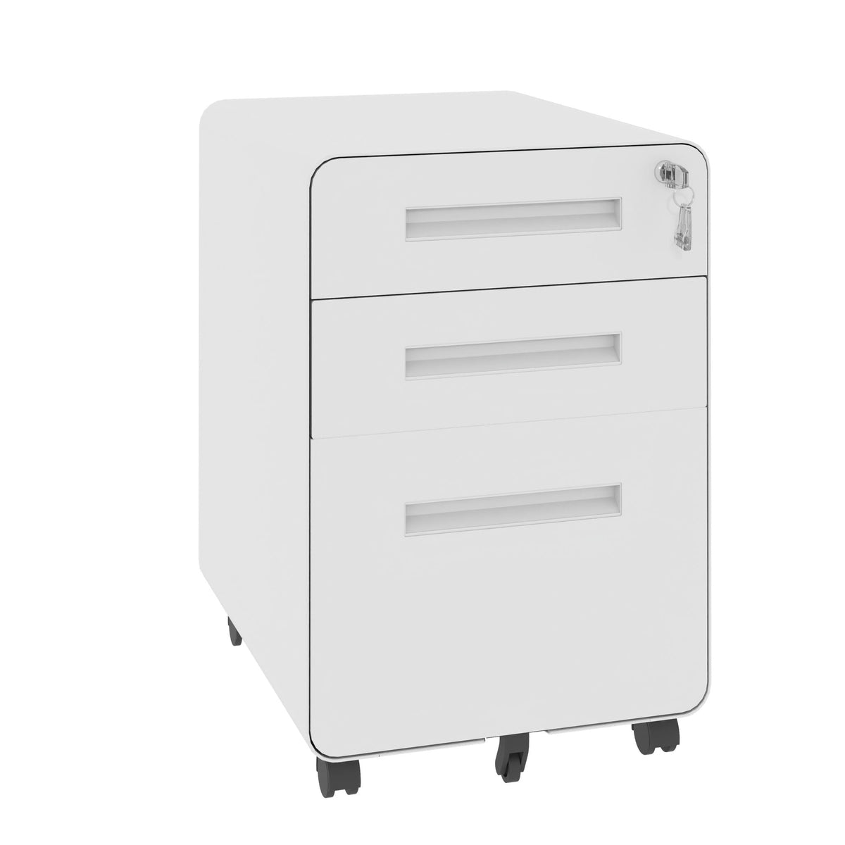 3-Drawer Mobile File Cabinet with Lock and Casters, photo 2 of 8