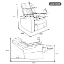 270° Power Swivel Recliner Home Theater Chair With Hidden Arm Storage, LED Light, Cup Holder, And Tray Table by HouseOfZazla