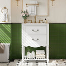 Wave Design Bathroom Vanity With Sink, 2 Drawers And Open Shelf by Unique Piece Furniture