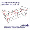 62" Bedroom Tufted Button Storage Bench, Linen Upholstered Ottoman, Window Bench, Rolled Arm Design for Bedroom, Living Room, Foyer (Blue)