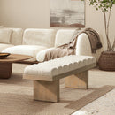 Bella - Upholstered Modern Accent Bench - Ivory White by HouseOfZazla