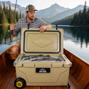 65 Quart Khaki Cooler, Ultra-Tough Hard Shell Ice Chest by HouseOfZazla