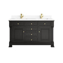 James Martin Brookfield 60" Double Bathroom Vanity, Black Onyx
