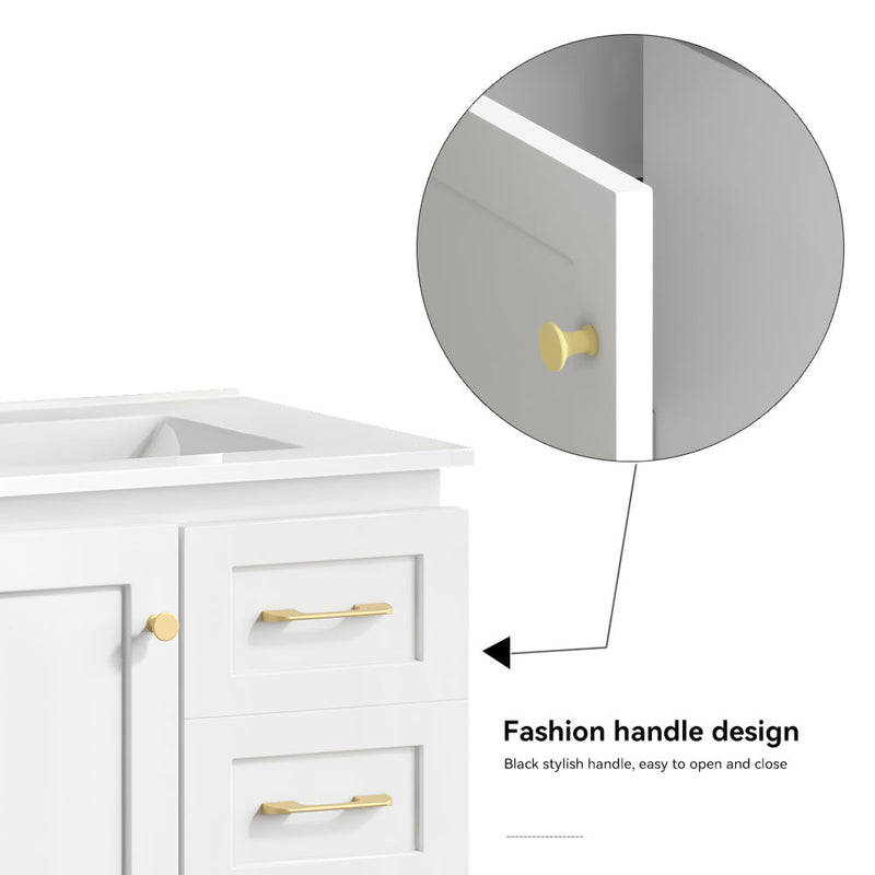 30" White Bathroom Vanity with Abundant Storage, photo 7 of 10
