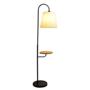 Seoul - Floor Lamp With Rotary Switch Wood Table Base - Black / White by HouseOfZazla
