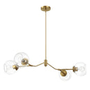 Jewel - 4 Lights Chandelier Ceiling Hanging Light Fixture - Clear / Gold by HouseOfZazla