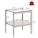 Set of 2 Rectangle End Table Gray Glass