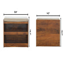 Pull Out Shoe Bench - Chestnut / Mud Linen by Unique Piece Furniture