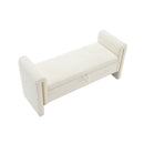 Modern Teddy Upholstered Large Bed End Bench With Arms And Storage by Unique Piece Furniture