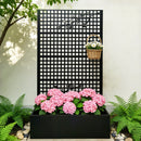 Metal Planter Box with Trellis 70.9in H x 43.3in W x 15.8in D by HouseOfZazla