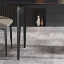 70.87" Modern Artificial Stone Curved Metal Leg Dining Table, Can Accommodate 6-8 People by HouseOfZazla