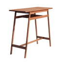 3 PCS Pub Dining Set Retro Bar Table Rubber Wood Stackable Backless High Stool for 2 with Shelf and Hooks for Home Bar Small Space