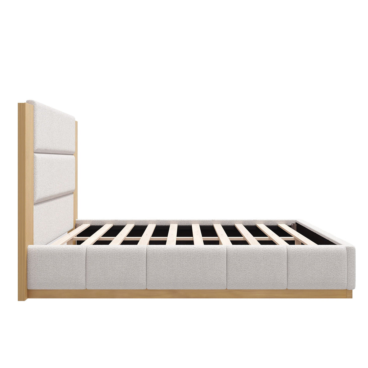 Modern Upholstered Platform Bed With Extended Headboard, photo 22 of 23