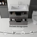 36 Inch Freestanding Bathroom Vanity with Sink, Soft-Close Drawer, Ceramic Sink, Plywood by HouseOfZazla