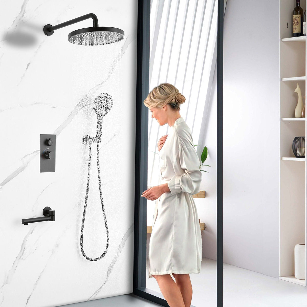 10" Shower System Set With Control Valve And Overhead Shower, photo 18 of 18