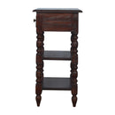 Solid Wood Turned Occasional Table, 1-Drawer