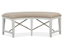 Heron Cove - Curved Bench With Upholstered Seat - Chalk White