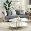 Fernando - Sofa With 5 Pillows - Gray Chenille & Champagne by Unique Piece Furniture