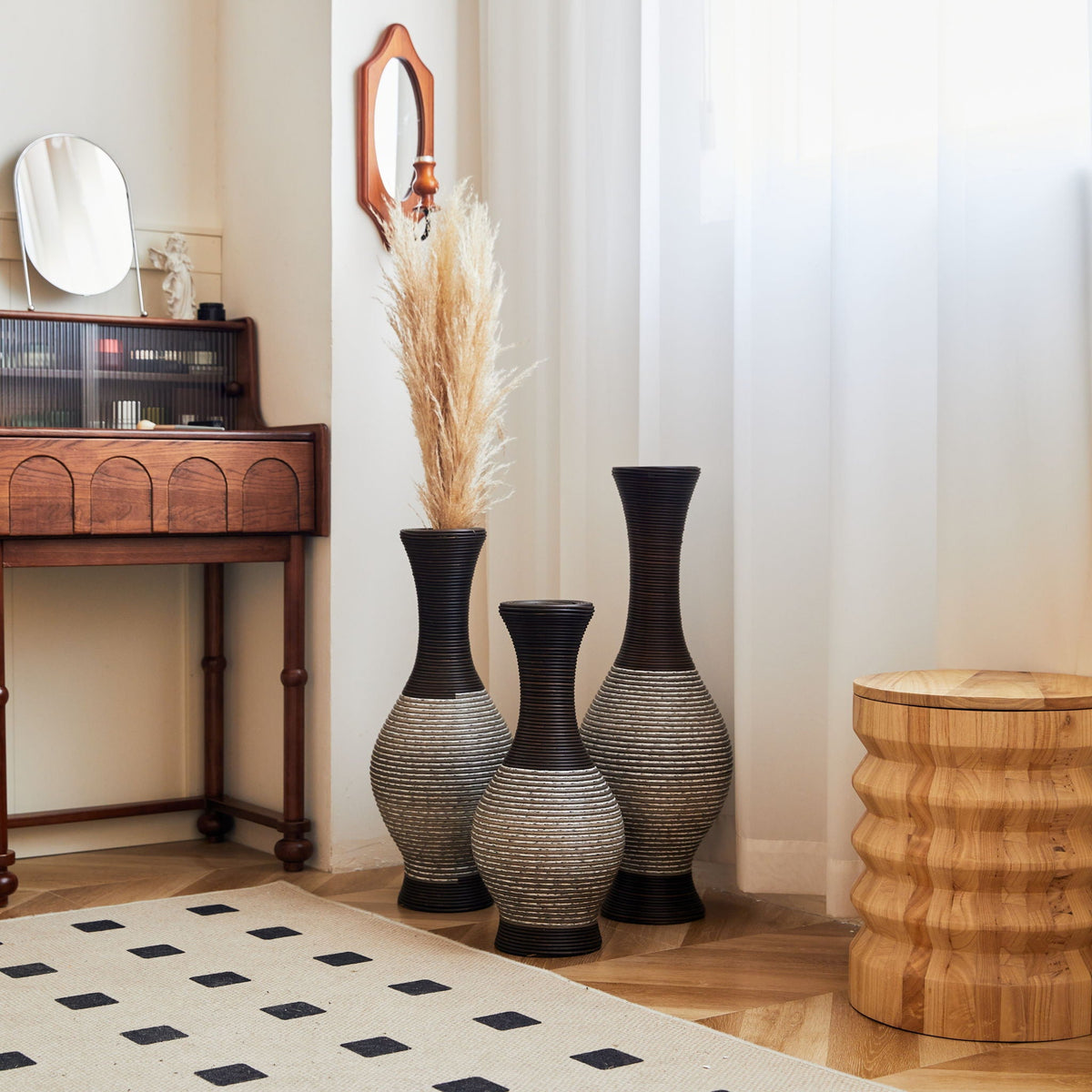 Tall Designer Floor Vase With Elegant 2 Tone, photo 34 of 36