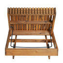 Lounge Chaise Set, Acacia Solid Wood with Cream Lounge Cushion