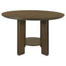 Crispin - 5 Piece Round Dining Table Set With Upholstered Chairs - Brown