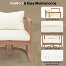 TOPMAX 4-Piece Modern Acacia Wood Sofa Set