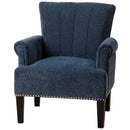 Accent Rivet Tufted Polyester Armchair, Navy Blue