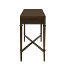 Fluted 2 Drawer Storage Console Table - Brown