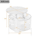 Vibe Haus Farmhouse Round Lift Top Coffee Table with Hidden Storage