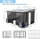 10x14FT All Season Sunroom with Detachable Windows and Sliding Doors by HouseOfZazla