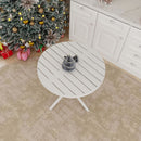 Modern Round Table, Waterproof, UV Resistant And Durable - White by HouseOfZazla