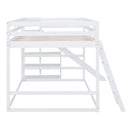 Bunk Bed With Ladder, Slide, And Shelves Pine Wood by HouseOfZazla