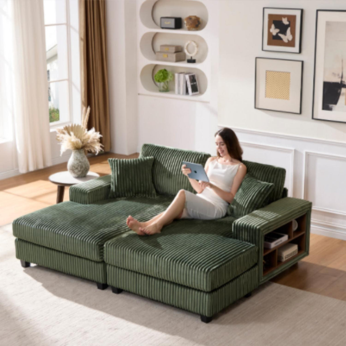 Convertible Sectional Sofa, Sleeper Oversized Living Room Lounge, photo 28 of 28
