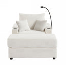 Modern Style Loveseat Sofa Sectional Sofa Couch With Storage Space, A Movable Ottoman, Two USB Ports, Two Cup Holders, A Phone Holder For Living Room by HouseOfZazla