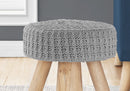 Ottoman, Pouf, Footrest, Foot Stool, Round, Natural Wood Legs, Contemporary, Modern by HouseOfZazla