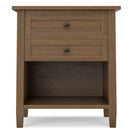 Warm Shaker - Bedside Table With 2 Drawers - Brown