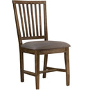 Open Slat Back Kitchen Side Chair (Set of 2) - Brown Oak by HouseOfZazla