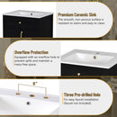 Elegant Bathroom Vanity With Ceramic Sink, Soft Close Doors And Drawers, Double Storage Racks by HouseOfZazla
