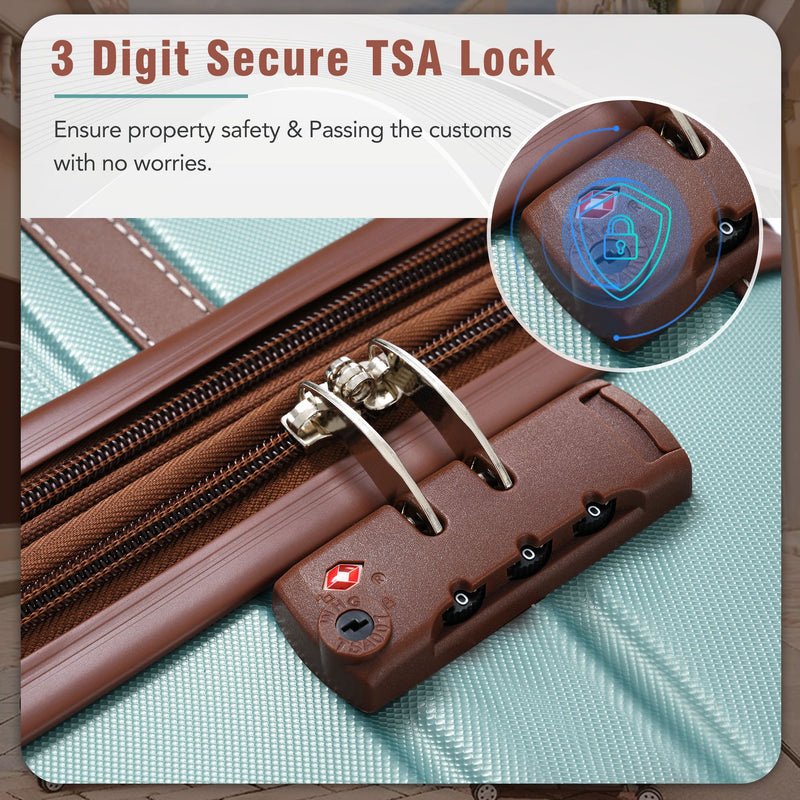 20 IN Luggage 1 Piece with TSA lock, Lightweight Suitcase Spinner Wheels,Carry on Vintage Luggage,Blue Green