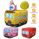 Kids Play Tent Foldable Pop Up School Bus Tent Portable Children Baby Play House W/ Carry Bag For Indoor Outdoor Use